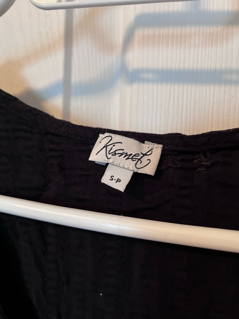 Black Short-Sleeve Ruffled Button Front Top - Picture 2 of 5
